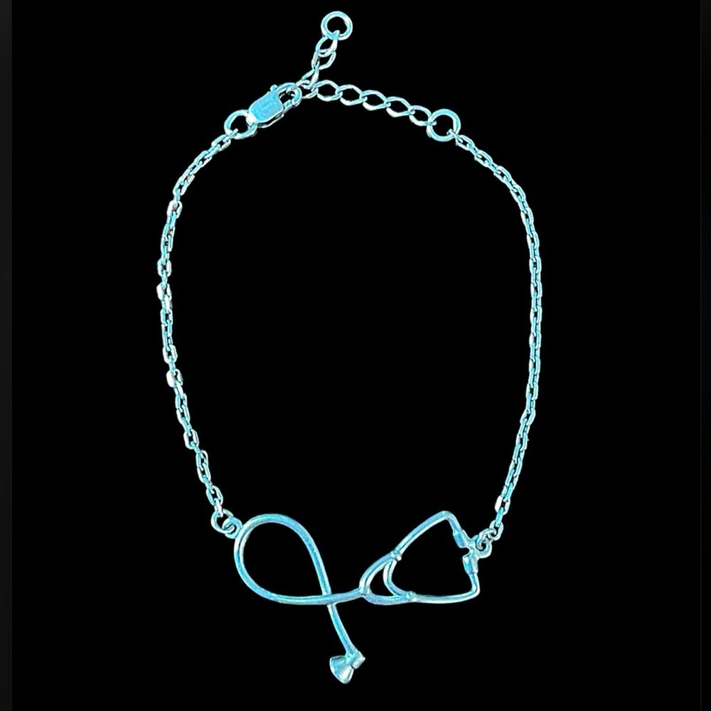 Sterling Silver Stethoscope Bracelet 7.5”